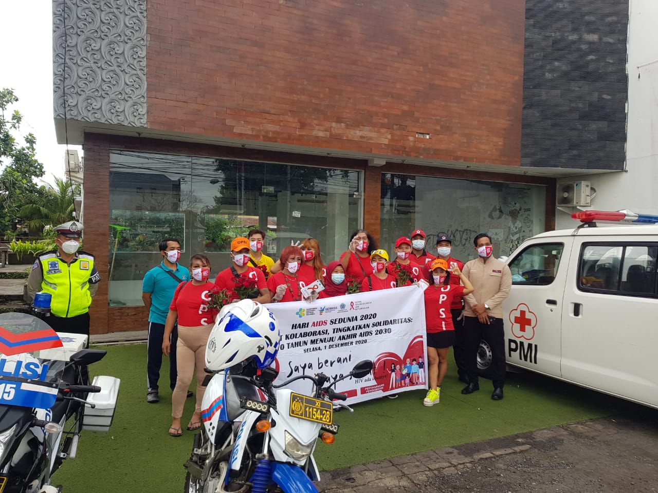 Memperingati Hari AIDS Sedunia PMI bersama KPA Kota Denpasar