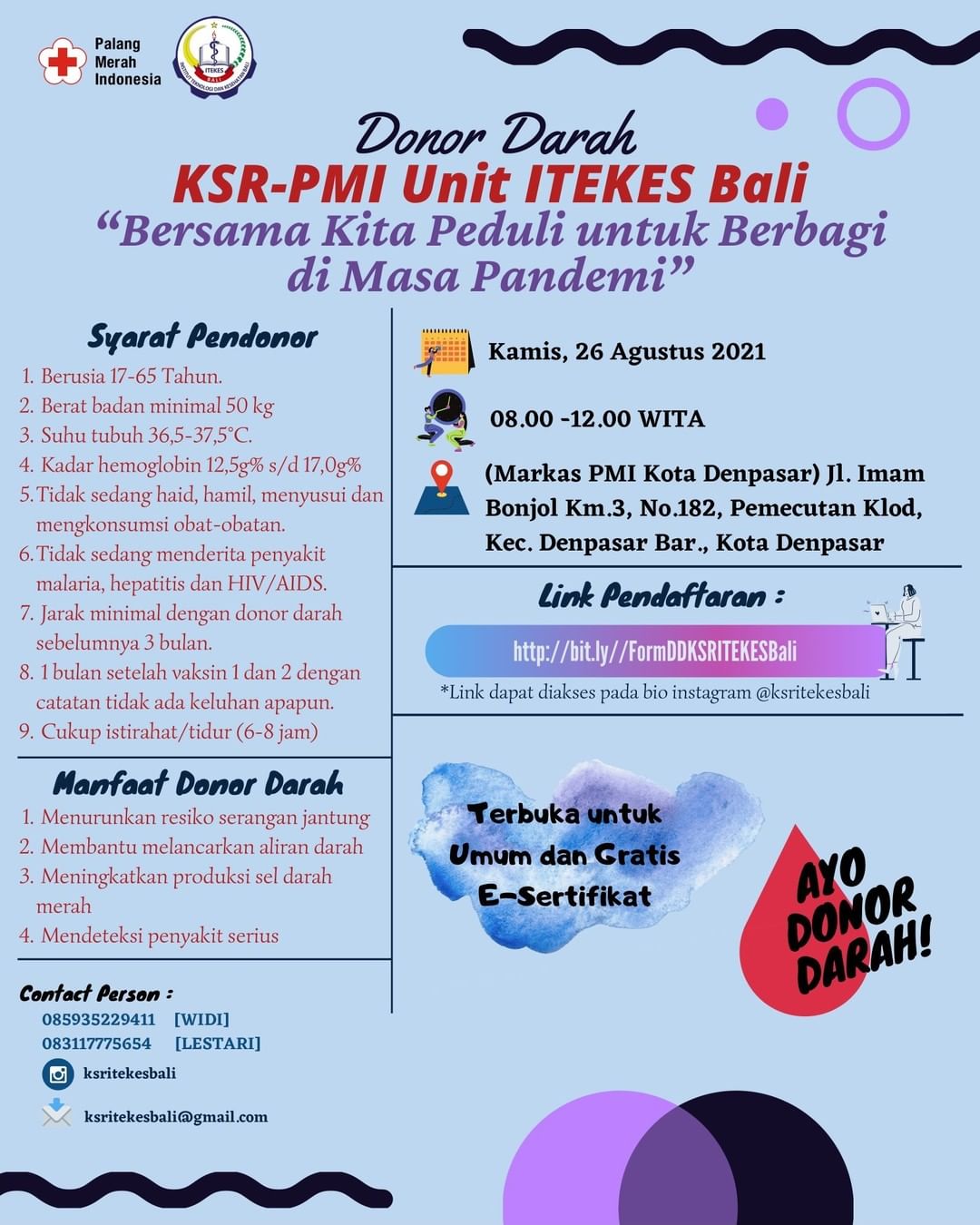 Ayo Donor Darah, KSR-PMI Unit ITEKES Bali